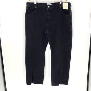 Abercrombie Fitch Jeans Women Black 90s Relaxed High Rise Vent Hem 35 x 31
